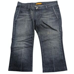 JAMES Womens 30 DESIGNER Denim Jeans Dark Wash‎ TROUSER Crop Capri Capris